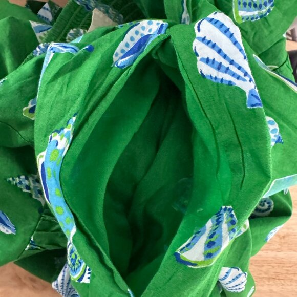 Printfresh Shoreline Dress 2X Green Blue Seashells Ruffle NWT DR-1783 - Picture 6 of 10